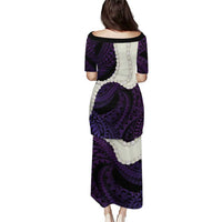 Purple Galaxy Polynesia Tribal Octopus Tattoo Family Matching Puletasi and Hawaiian Shirt Pikake Lei Polynesian Pattern LT14 - Polynesian Pride