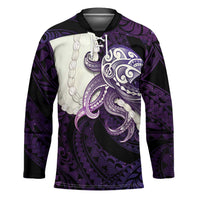 Purple Galaxy Polynesia Tribal Octopus Tattoo Hockey Jersey Pikake Lei Polynesian Pattern LT14 Unisex Purple - Polynesian Pride