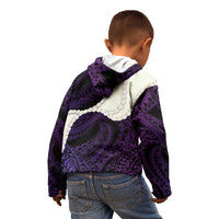 Purple Galaxy Polynesia Tribal Octopus Tattoo Kid Hoodie Pikake Lei Polynesian Pattern LT14 - Polynesian Pride