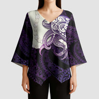 Purple Galaxy Polynesia Tribal Octopus Tattoo Kimono Sleeve Blouse Pikake Lei Polynesian Pattern LT14 - Polynesian Pride