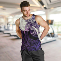 Purple Galaxy Polynesia Tribal Octopus Tattoo Men Tank Top Pikake Lei Polynesian Pattern LT14 Purple - Polynesian Pride