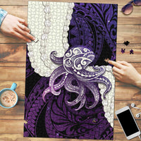 Purple Galaxy Polynesia Tribal Octopus Tattoo Puzzle Pikake Lei Polynesian Pattern LT14 Purple - Polynesian Pride
