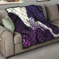 Purple Galaxy Polynesia Tribal Octopus Tattoo Quilt Pikake Lei Polynesian Pattern LT14 - Polynesian Pride