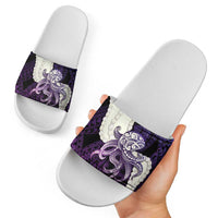 Purple Galaxy Polynesia Tribal Octopus Tattoo Slide Sandals Pikake Lei Polynesian Pattern LT14 - Polynesian Pride