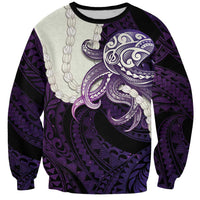 Purple Galaxy Polynesia Tribal Octopus Tattoo Sweatshirt Pikake Lei Polynesian Pattern LT14 Unisex Purple - Polynesian Pride