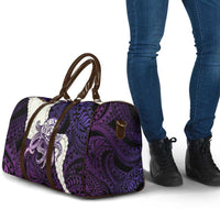 Purple Galaxy Polynesia Tribal Octopus Tattoo Travel Bag Pikake Lei Polynesian Pattern