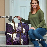 Purple Galaxy Polynesia Tribal Octopus Tattoo Travel Bag Pikake Lei Polynesian Pattern