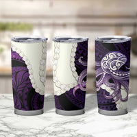 Purple Galaxy Polynesia Tribal Octopus Tattoo Tumbler Cup Pikake Lei Polynesian Pattern LT14 - Polynesian Pride
