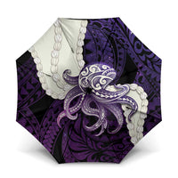 Purple Galaxy Polynesia Tribal Octopus Tattoo Umbrella Pikake Lei Polynesian Pattern LT14 One Size Folded 11.42 inch Opened Diameter 37.4 inch Purple - Polynesian Pride