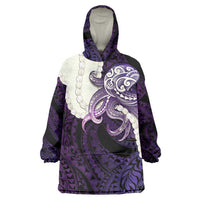 Purple Galaxy Polynesia Tribal Octopus Tattoo Wearable Blanket Hoodie Pikake Lei Polynesian Pattern LT14 One Size Purple - Polynesian Pride