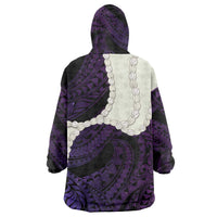 Purple Galaxy Polynesia Tribal Octopus Tattoo Wearable Blanket Hoodie Pikake Lei Polynesian Pattern LT14 - Polynesian Pride
