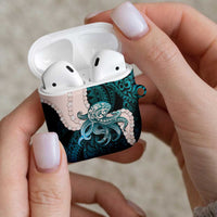 Teal Galaxy Polynesia Tribal Octopus Tattoo AirPods Case Pikake Lei Polynesian Pattern LT14 - Polynesian Pride