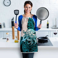 Teal Galaxy Polynesia Tribal Octopus Tattoo Apron Pikake Lei Polynesian Pattern LT14 - Polynesian Pride