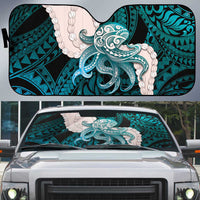 Teal Galaxy Polynesia Tribal Octopus Tattoo Auto Sun Shade Pikake Lei Polynesian Pattern LT14 Teal - Polynesian Pride