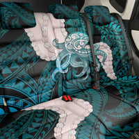 Teal Galaxy Polynesia Tribal Octopus Tattoo Back Car Seat Cover Pikake Lei Polynesian Pattern