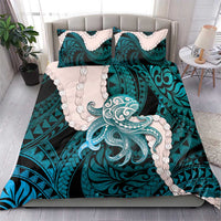 Teal Galaxy Polynesia Tribal Octopus Tattoo Bedding Set Pikake Lei Polynesian Pattern LT14 - Polynesian Pride