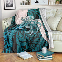 Teal Galaxy Polynesia Tribal Octopus Tattoo Blanket Pikake Lei Polynesian Pattern LT14 Teal - Polynesian Pride