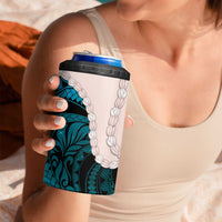 Teal Galaxy Polynesia Tribal Octopus Tattoo 4 in 1 Can Cooler Tumbler Pikake Lei Polynesian Pattern LT14 - Polynesian Pride