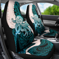 Teal Galaxy Polynesia Tribal Octopus Tattoo Car Seat Cover Pikake Lei Polynesian Pattern LT14 - Polynesian Pride