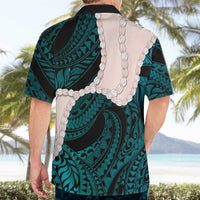 Teal Galaxy Polynesia Tribal Octopus Tattoo Hawaiian Shirt Pikake Lei Polynesian Pattern LT14 - Polynesian Pride