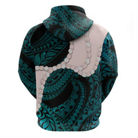 Teal Galaxy Polynesia Tribal Octopus Tattoo Hoodie Pikake Lei Polynesian Pattern LT14 - Polynesian Pride