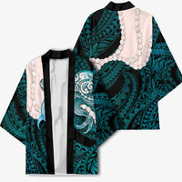 Teal Galaxy Polynesia Tribal Octopus Tattoo Kimono Pikake Lei Polynesian Pattern