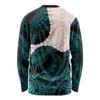 Teal Galaxy Polynesia Tribal Octopus Tattoo Long Sleeve Shirt Pikake Lei Polynesian Pattern LT14 - Polynesian Pride