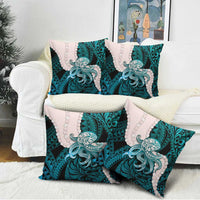 Teal Galaxy Polynesia Tribal Octopus Tattoo Pillow Cover Pikake Lei Polynesian Pattern LT14 - Polynesian Pride
