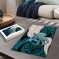 Teal Galaxy Polynesia Tribal Octopus Tattoo Puzzle Pikake Lei Polynesian Pattern LT14 - Polynesian Pride