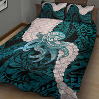 Teal Galaxy Polynesia Tribal Octopus Tattoo Quilt Bed Set Pikake Lei Polynesian Pattern LT14 - Polynesian Pride