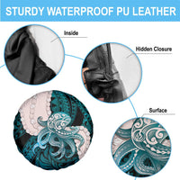 Teal Galaxy Polynesia Tribal Octopus Tattoo Spare Tire Cover Pikake Lei Polynesian Pattern LT14 - Polynesian Pride