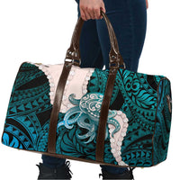 Teal Galaxy Polynesia Tribal Octopus Tattoo Travel Bag Pikake Lei Polynesian Pattern