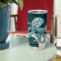 Teal Galaxy Polynesia Tribal Octopus Tattoo Tumbler Cup Pikake Lei Polynesian Pattern LT14 - Polynesian Pride