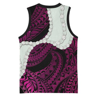 Pink Galaxy Polynesia Tribal Octopus Tattoo Basketball Jersey Pikake Lei Polynesian Pattern LT14 - Polynesian Pride