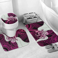 Pink Galaxy Polynesia Tribal Octopus Tattoo Bathroom Set Pikake Lei Polynesian Pattern LT14 Mat Set Only (3 pcs) One Size Pink - Polynesian Pride
