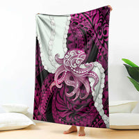 Pink Galaxy Polynesia Tribal Octopus Tattoo Blanket Pikake Lei Polynesian Pattern LT14 - Polynesian Pride