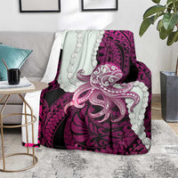 Pink Galaxy Polynesia Tribal Octopus Tattoo Blanket Pikake Lei Polynesian Pattern LT14 - Polynesian Pride