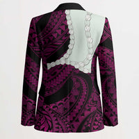 Pink Galaxy Polynesia Tribal Octopus Tattoo Blazer Pikake Lei Polynesian Pattern LT14 - Polynesian Pride