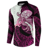 Pink Galaxy Polynesia Tribal Octopus Tattoo Button Sweatshirt Pikake Lei Polynesian Pattern LT14 - Polynesian Pride