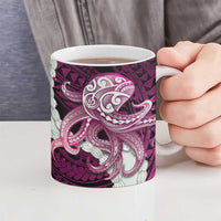 Pink Galaxy Polynesia Tribal Octopus Tattoo Ceramic Mug Pikake Lei Polynesian Pattern LT14 - Polynesian Pride