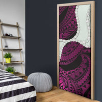Pink Galaxy Polynesia Tribal Octopus Tattoo Door Cover Pikake Lei Polynesian Pattern LT14 - Polynesian Pride