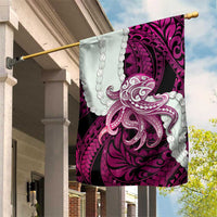 Pink Galaxy Polynesia Tribal Octopus Tattoo Garden Flag Pikake Lei Polynesian Pattern LT14 House Flag Pink - Polynesian Pride