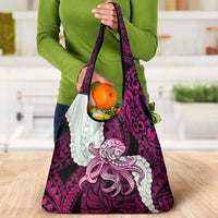 Pink Galaxy Polynesia Tribal Octopus Tattoo Grocery Bag Pikake Lei Polynesian Pattern LT14 - Polynesian Pride