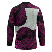Pink Galaxy Polynesia Tribal Octopus Tattoo Hockey Jersey Pikake Lei Polynesian Pattern