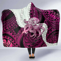 Pink Galaxy Polynesia Tribal Octopus Tattoo Hooded Blanket Pikake Lei Polynesian Pattern LT14 One Size Pink - Polynesian Pride