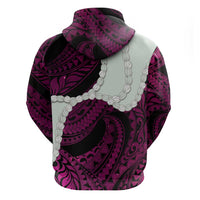 Pink Galaxy Polynesia Tribal Octopus Tattoo Hoodie Pikake Lei Polynesian Pattern LT14 - Polynesian Pride