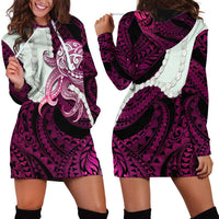 Pink Galaxy Polynesia Tribal Octopus Tattoo Hoodie Dress Pikake Lei Polynesian Pattern LT14 - Polynesian Pride