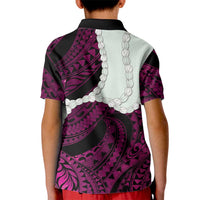 Pink Galaxy Polynesia Tribal Octopus Tattoo Kid Polo Shirt Pikake Lei Polynesian Pattern LT14 - Polynesian Pride