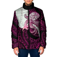 Pink Galaxy Polynesia Tribal Octopus Tattoo Padded Jacket Pikake Lei Polynesian Pattern LT14 Men Pink - Polynesian Pride