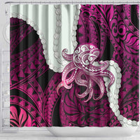 Pink Galaxy Polynesia Tribal Octopus Tattoo Shower Curtain Pikake Lei Polynesian Pattern LT14 - Polynesian Pride